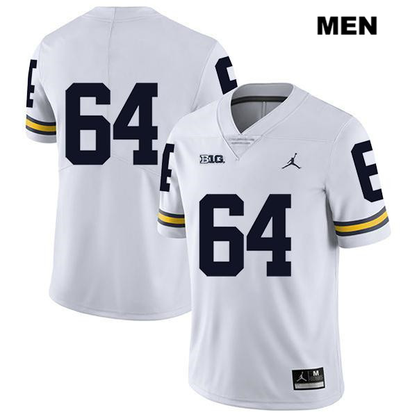 Men's NCAA Michigan Wolverines Mahdi Hazime #64 No Name White Jordan Brand Authentic Stitched Legend Football College Jersey XV25N54DV